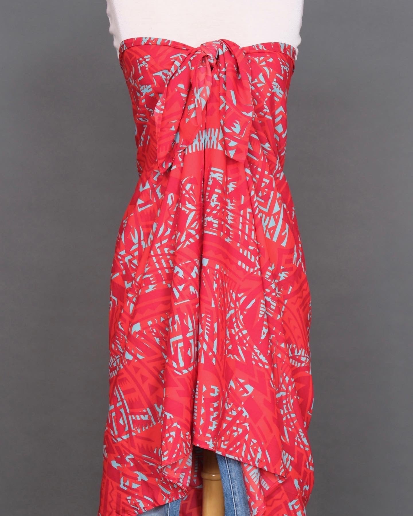 Red Tiki Sarong Scarf