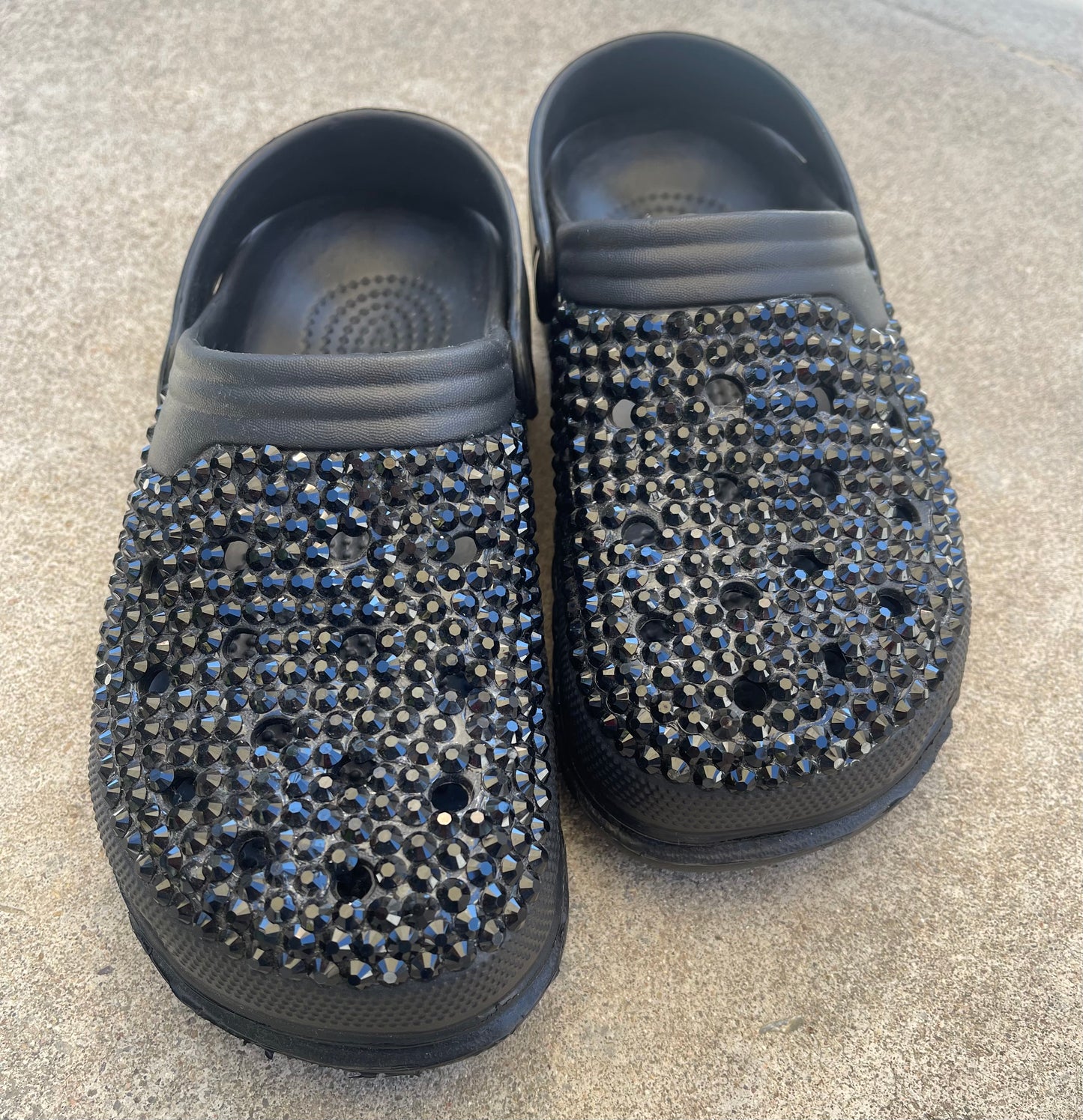 Mock Crocs in Sparkle Black