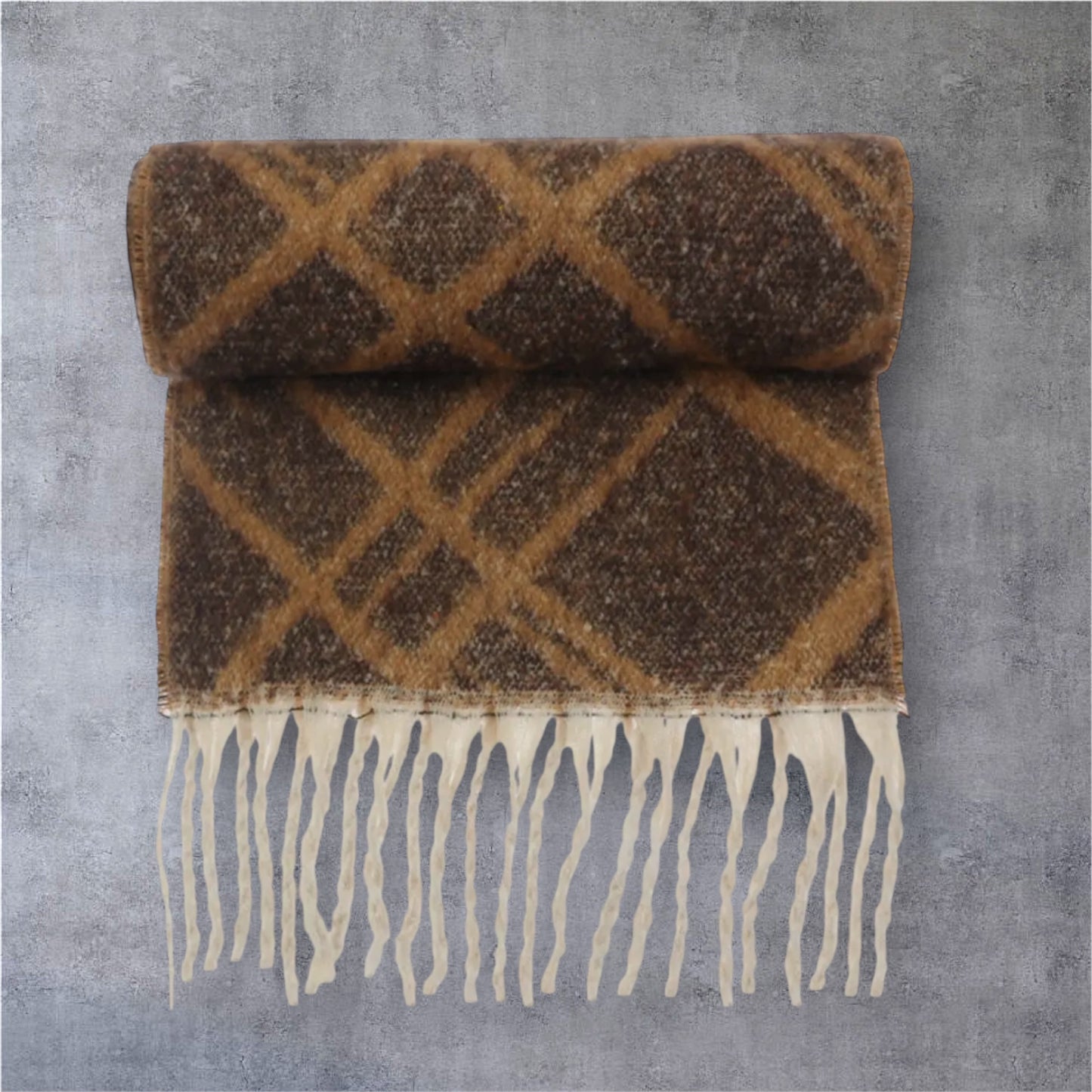 Patterned Scarf in Brown