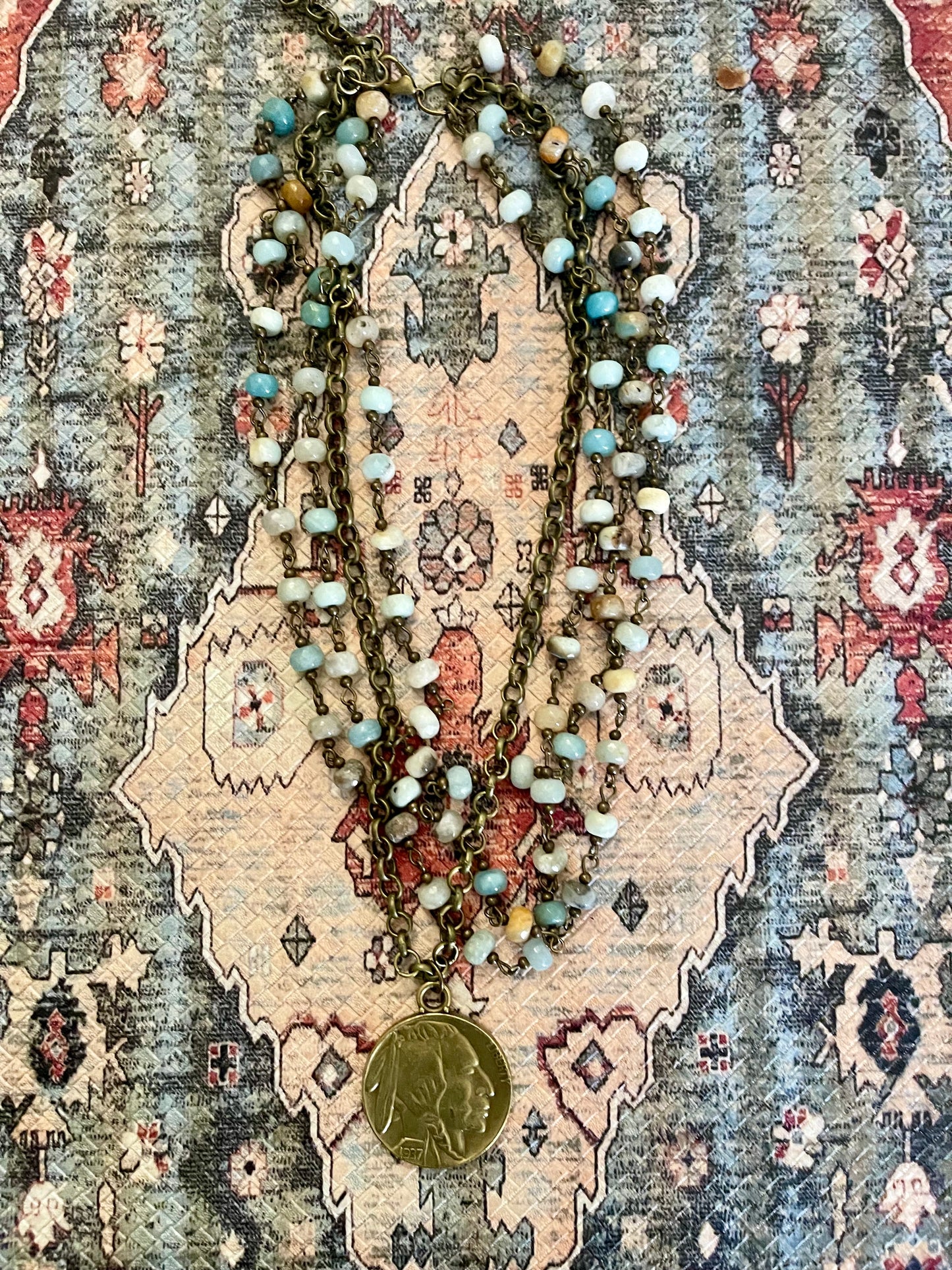 Turquoise Coin Necklace