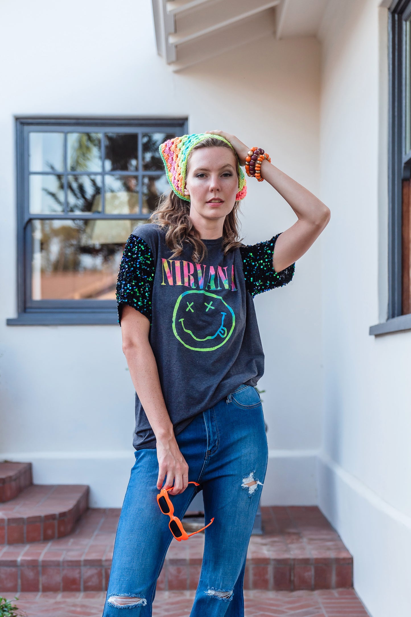 Crochet Hair Bandana in Neon