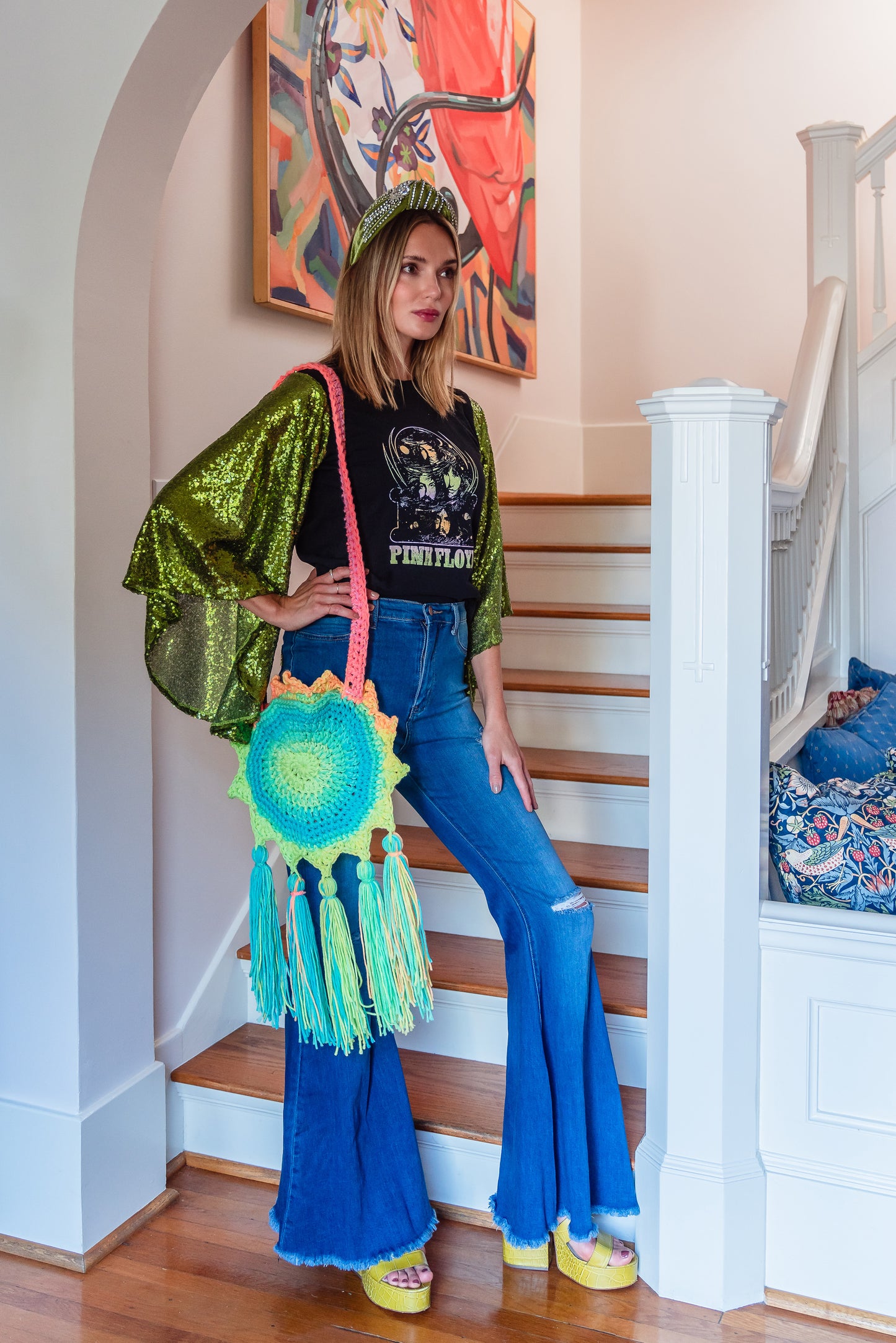 Boho Sun Bag in Neon