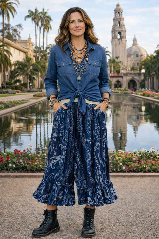 Bloomers in Indigo Baroque