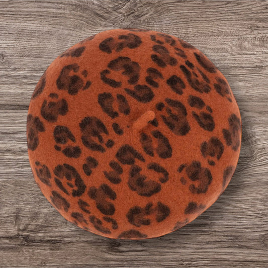 Leopard Print Beret