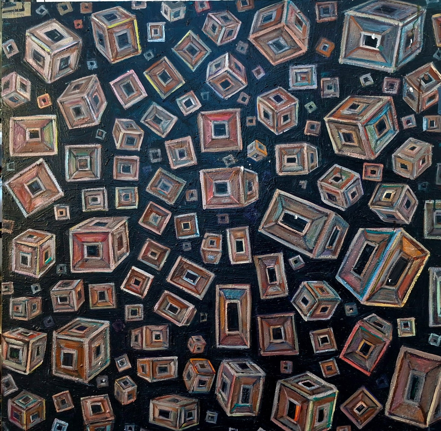 Screened Realities Oil Painting