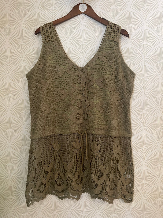 Olive Lace Layering Tunic