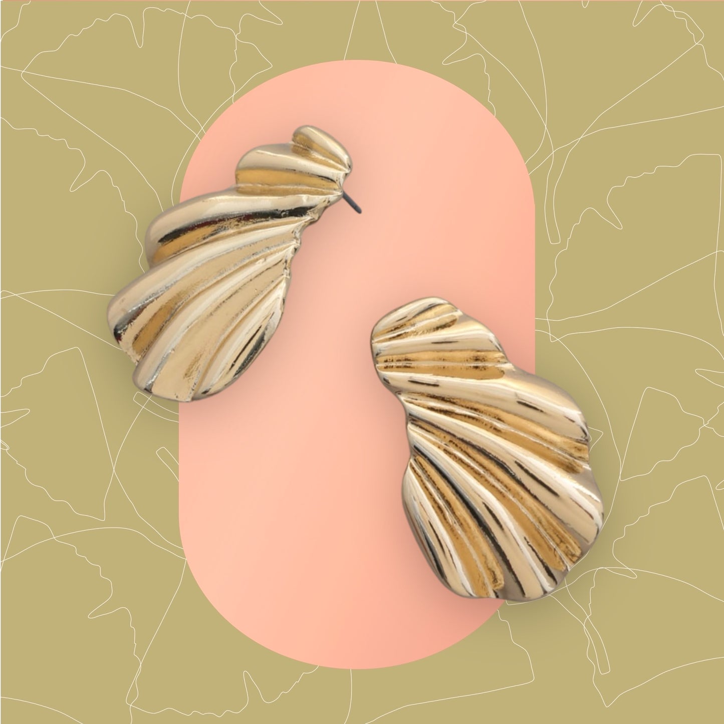 Gold Fan Earrings