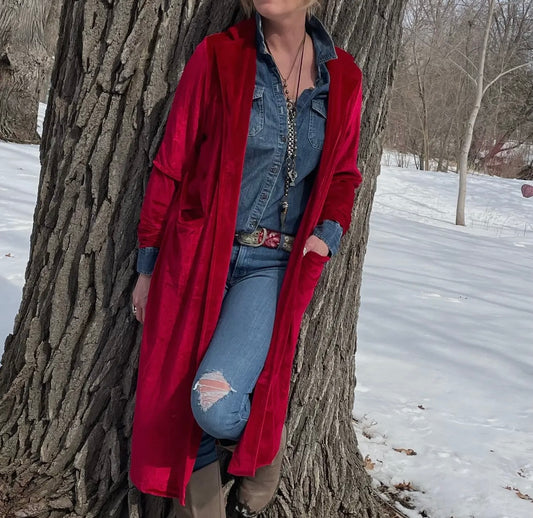Berry Velvet Blazer