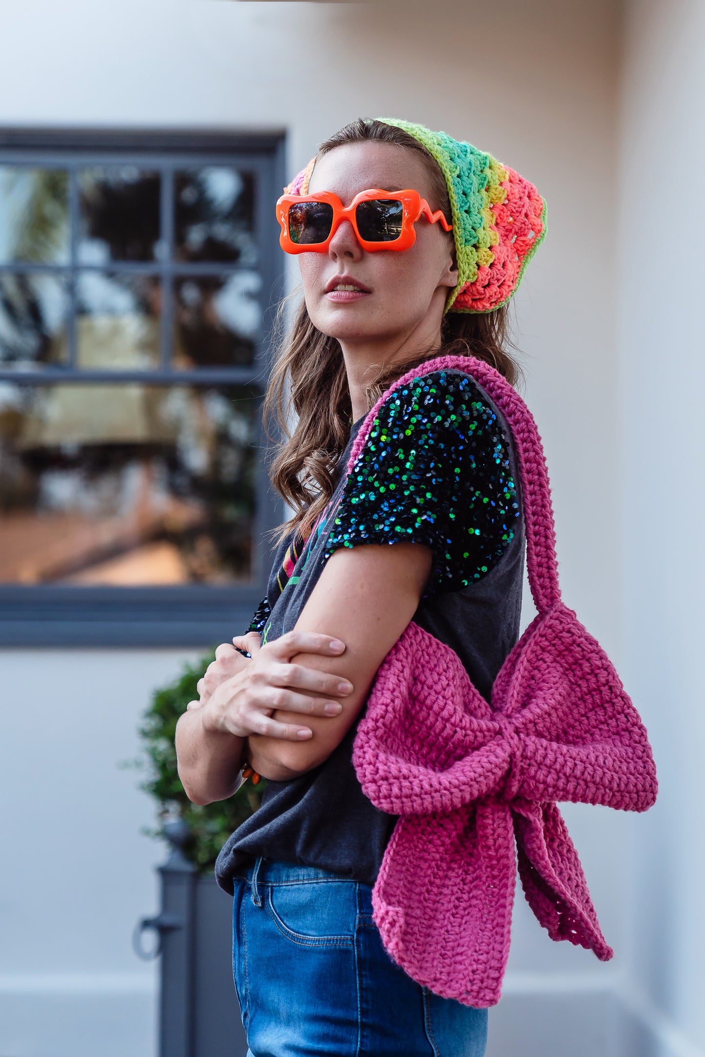 Handmade Pink Bow Bag