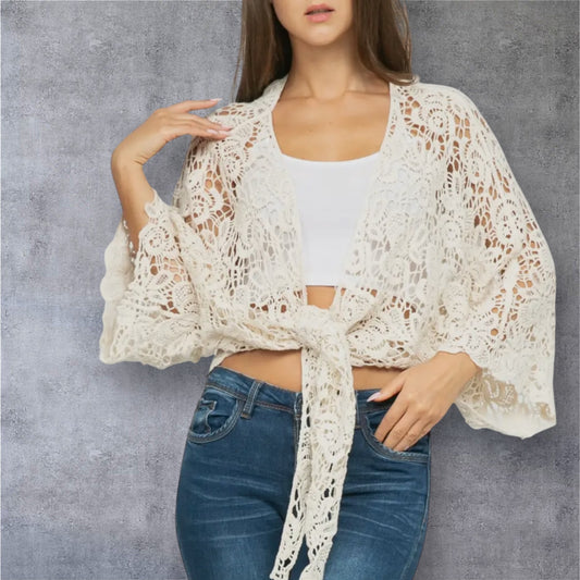 Ivory Crochet Wrap