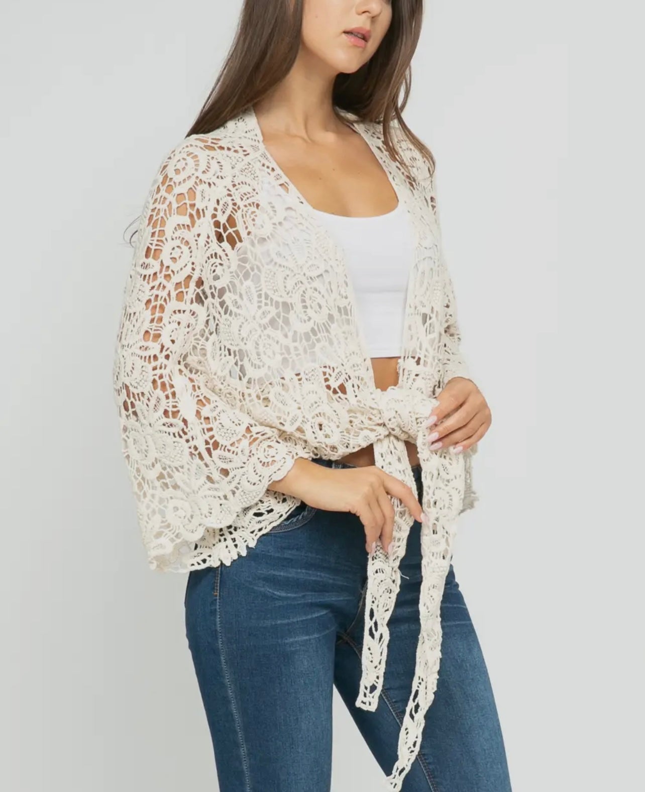 Ivory Crochet Wrap