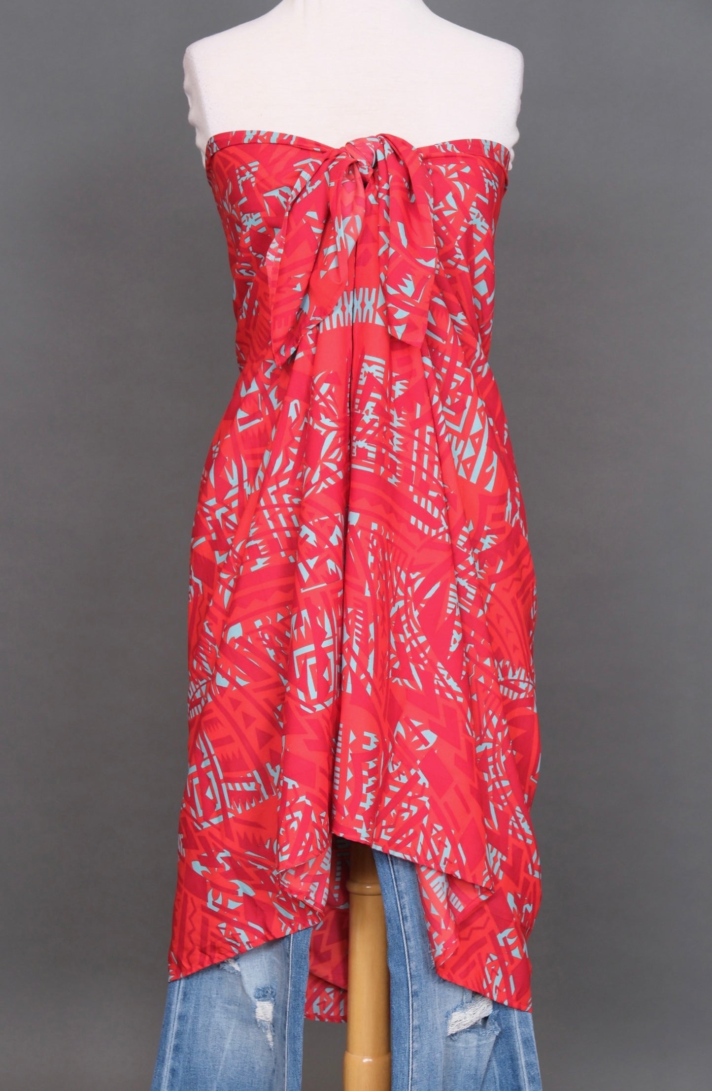 Red Tiki Sarong Scarf