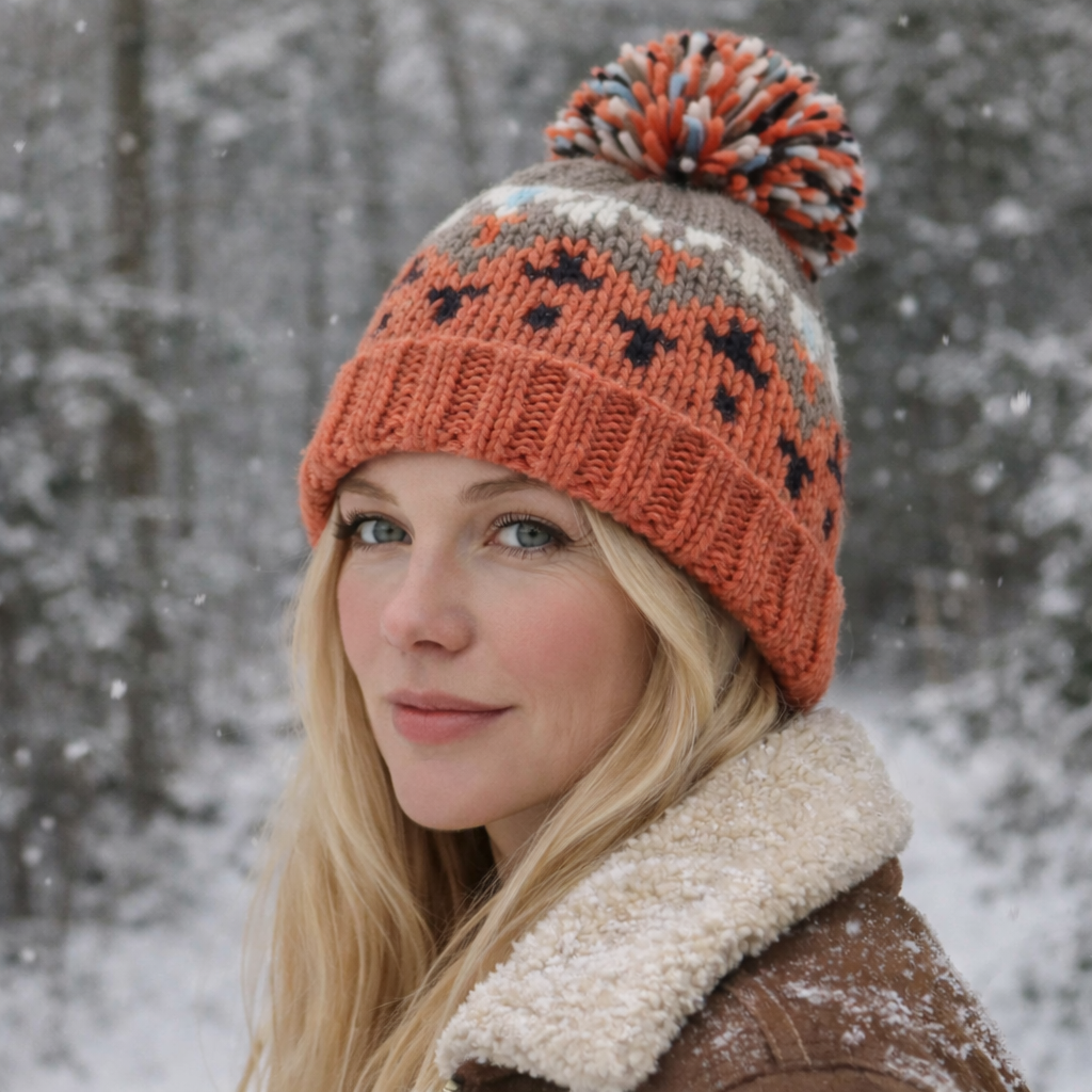 Orange Pom Beanie
