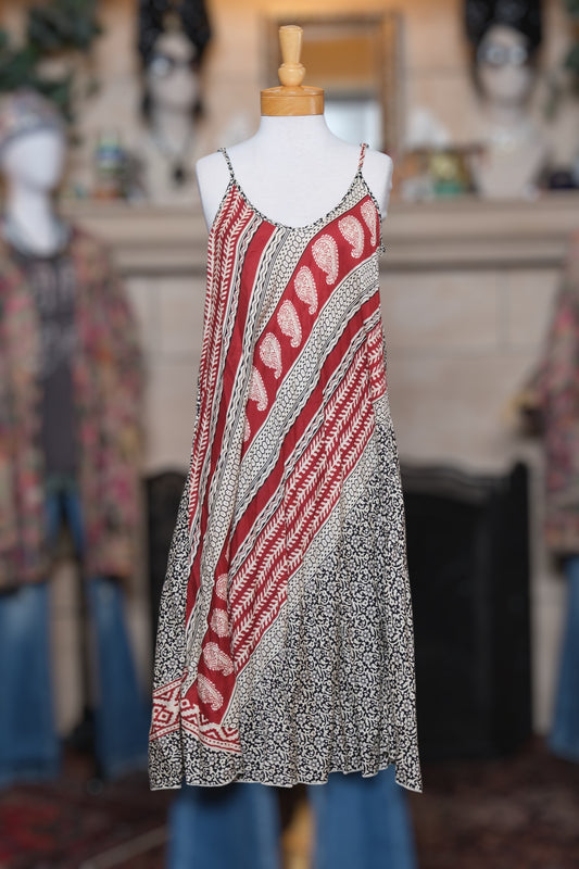 Red Paisley Slip Dress