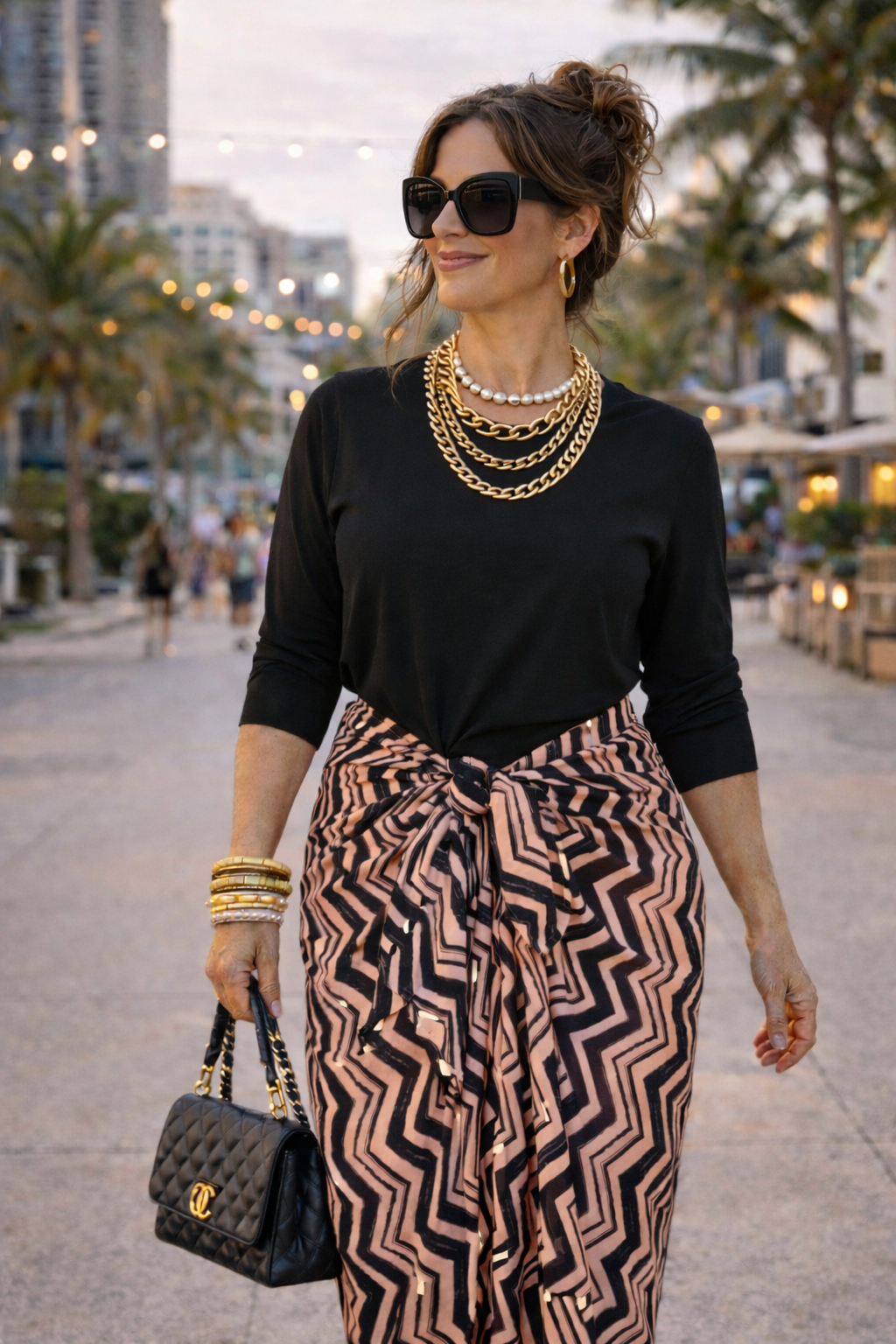Pink Chevron Sarong Scarf
