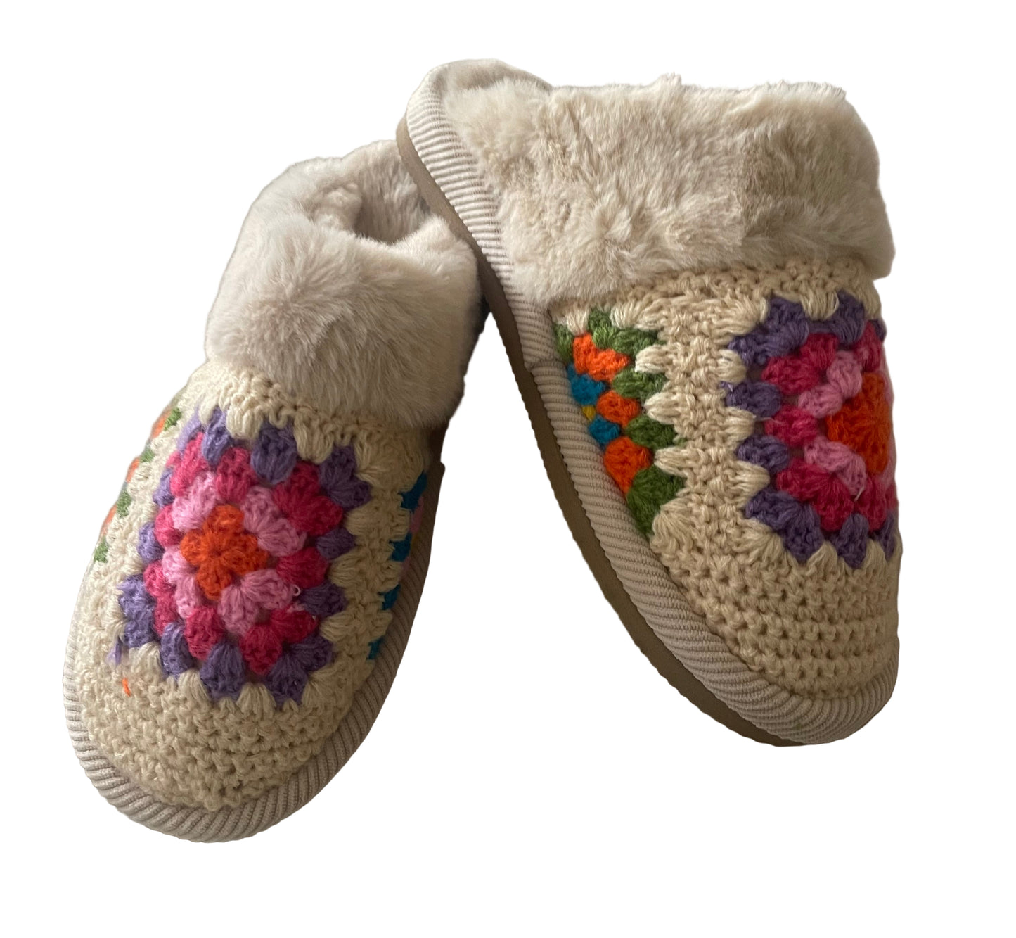 Plush Crochet Slippers