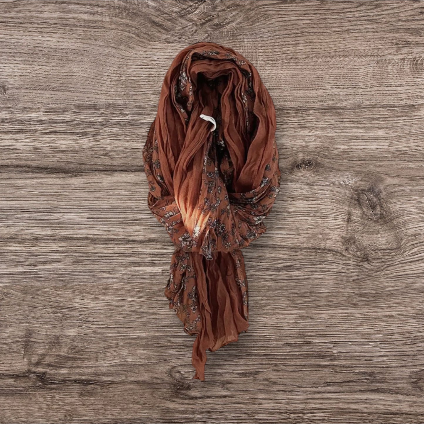 Rust Floral Scarf