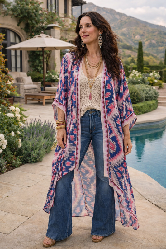 Topper in Pink Aztec