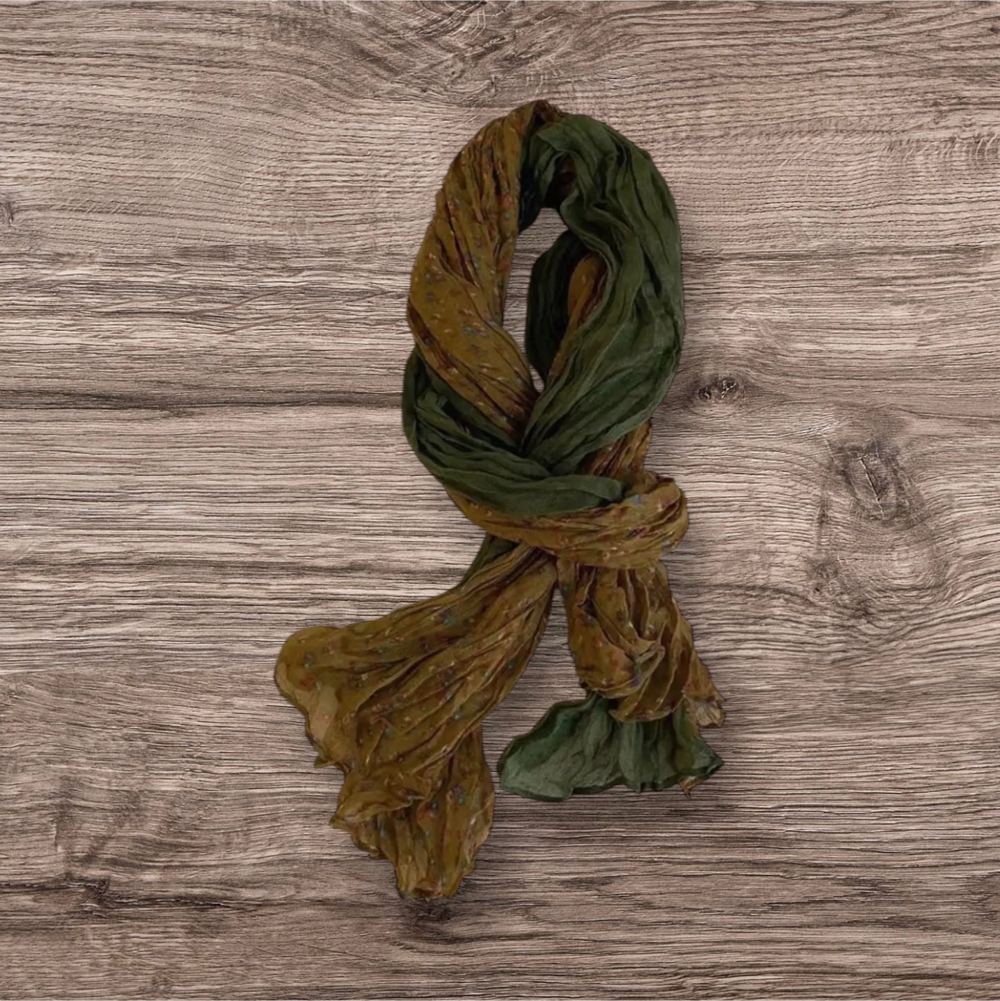 Mustard and Green Floral Scarf