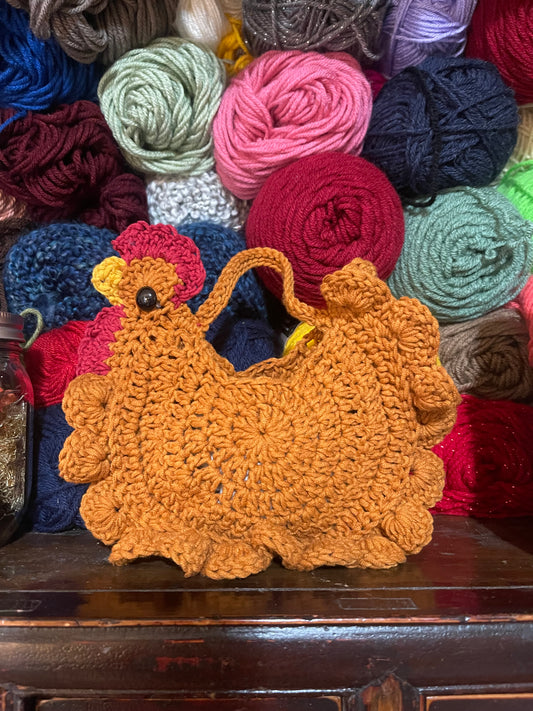 Chicken Purse in Rust