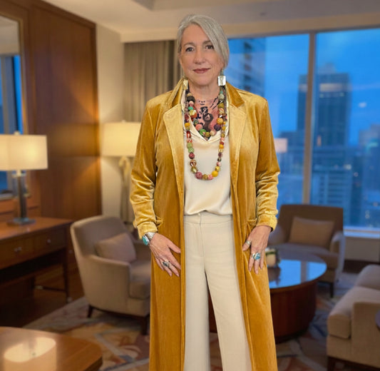 Gold Velvet Blazer