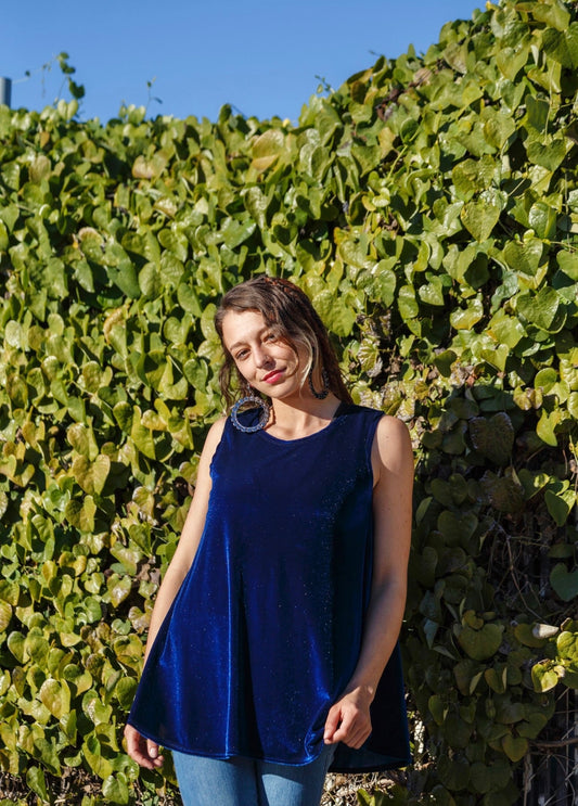 Swing Top in Blue Velvet