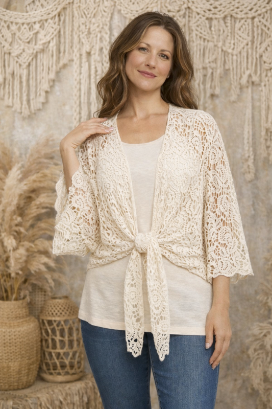 Ivory Crochet Wrap
