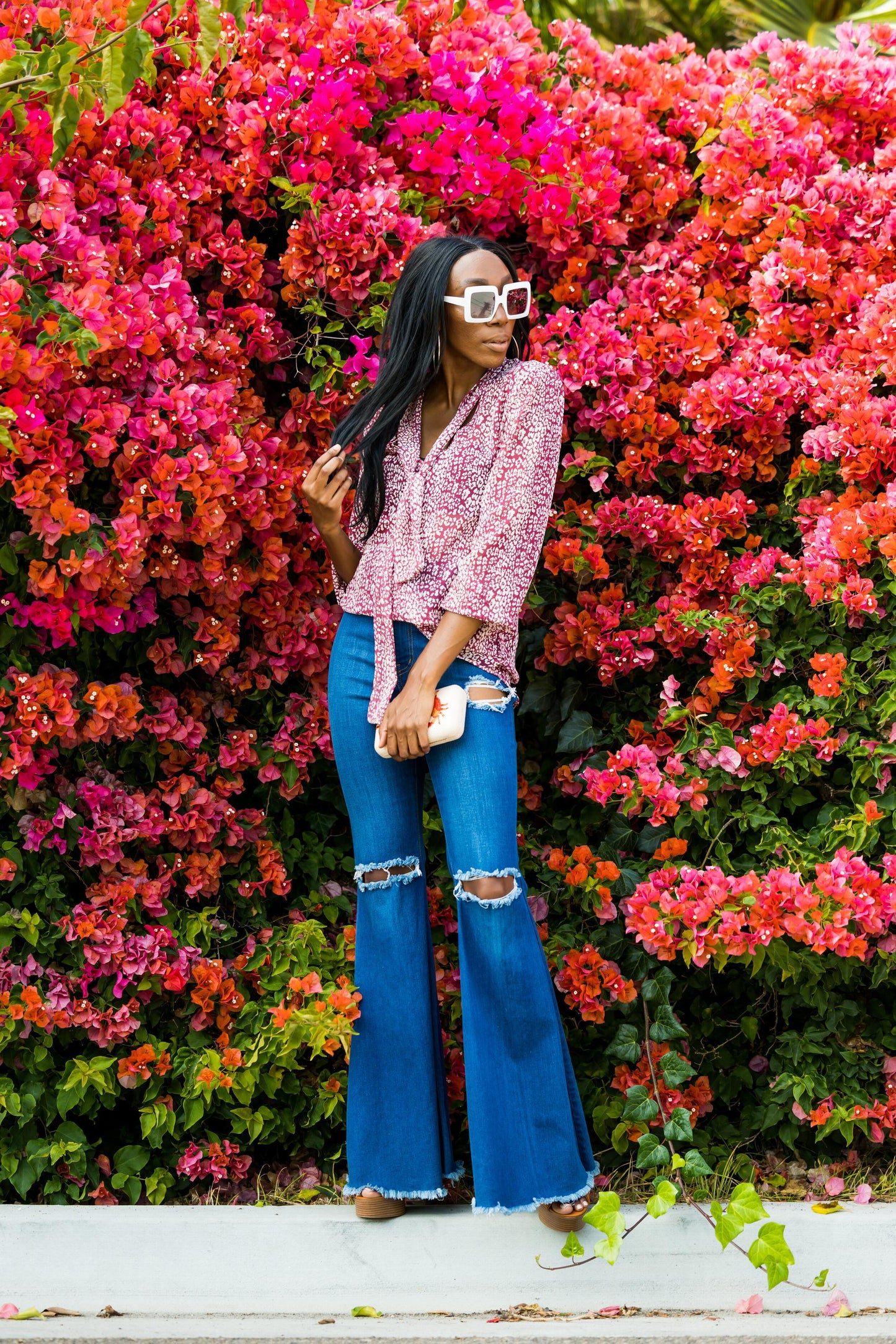 Brick Leopard Tie Blouse