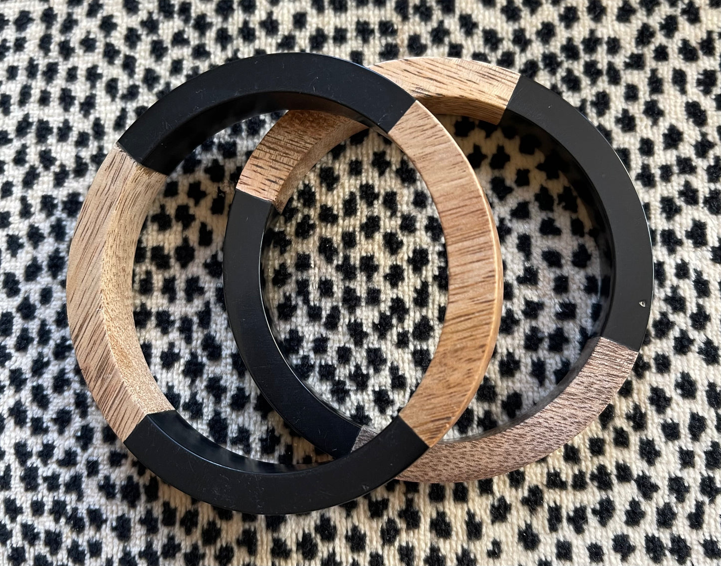 Black Resin and Wood Bangle