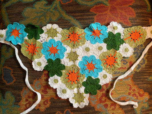 Floral Headband in Blue, Green, Orange