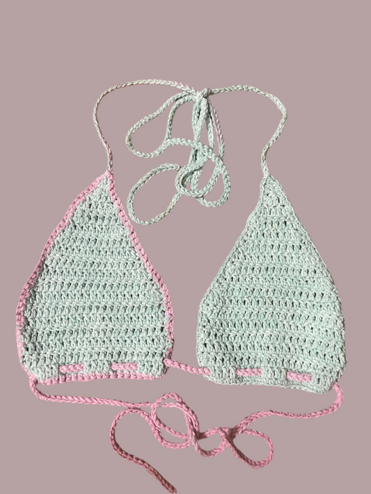 Handmade Festival Top in Aqua Lavender