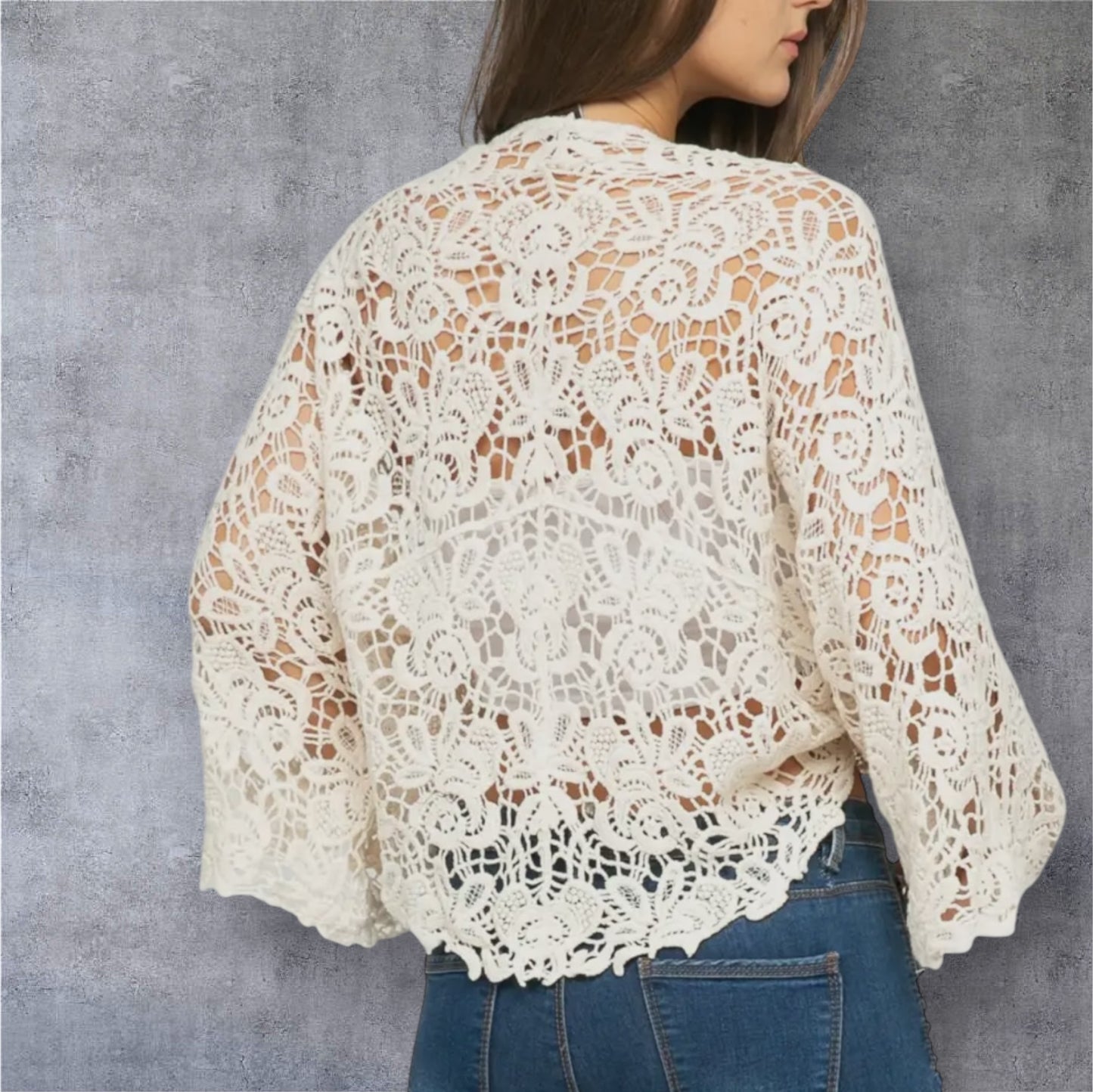 Ivory Crochet Wrap