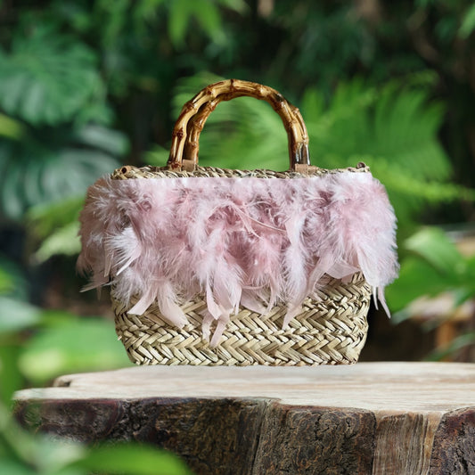 Pink Feather Bag