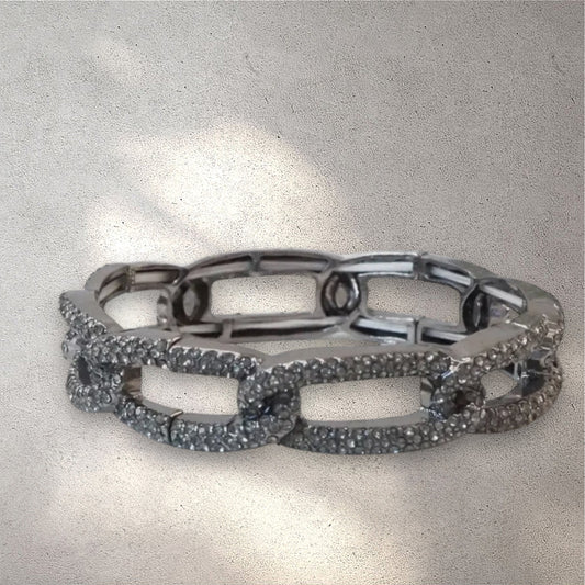 Sparkly Gunmetal Stretch Bracelet