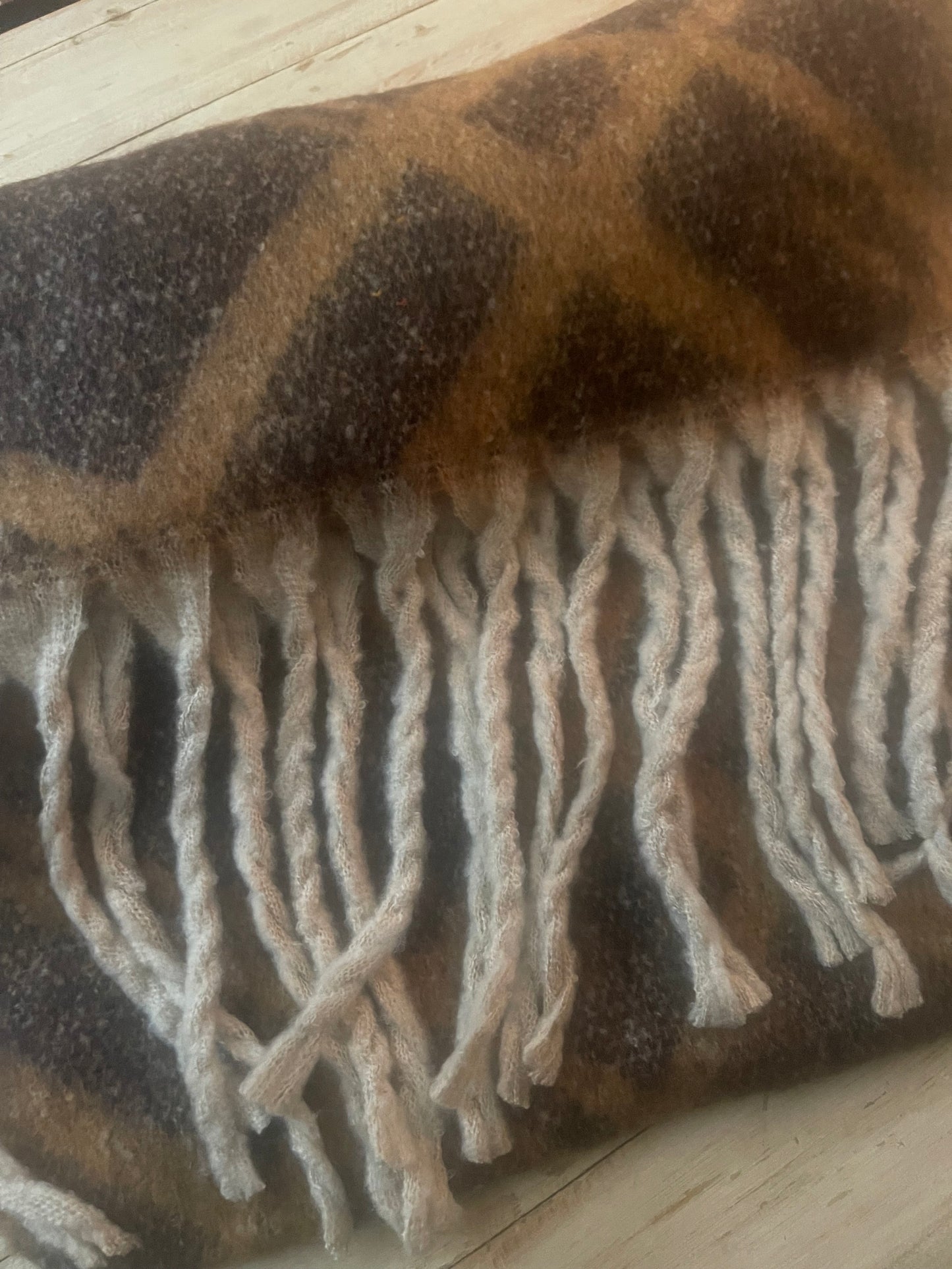 Patterned Scarf in Brown