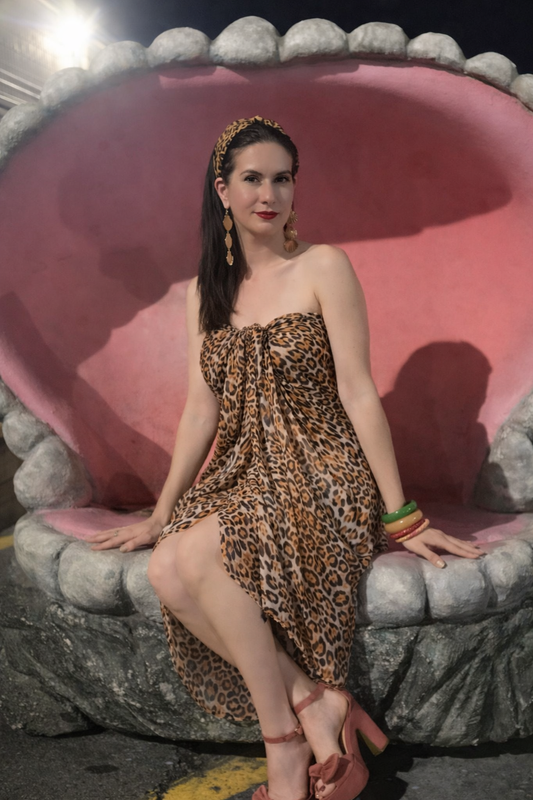 Sheer Leopard Print Sarong Scarf