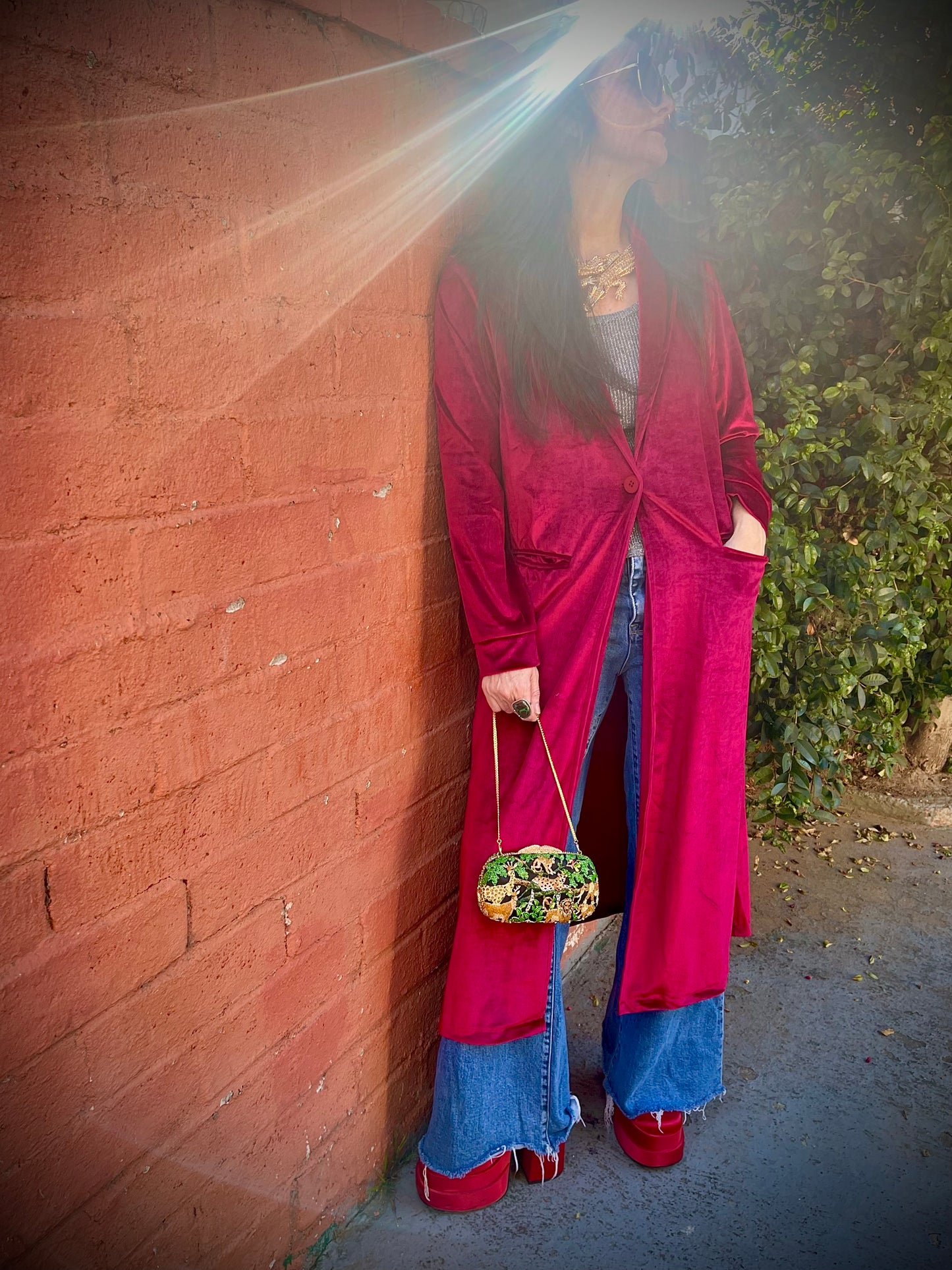 Berry Velvet Blazer