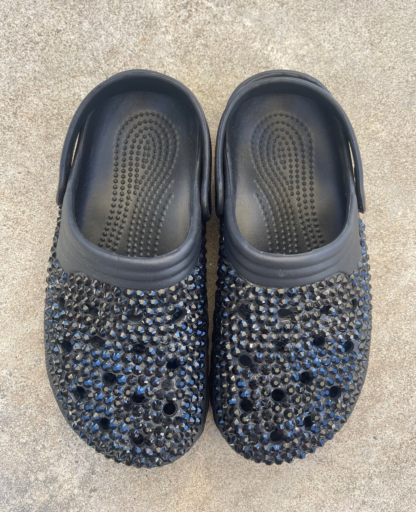 Mock Crocs in Sparkle Black