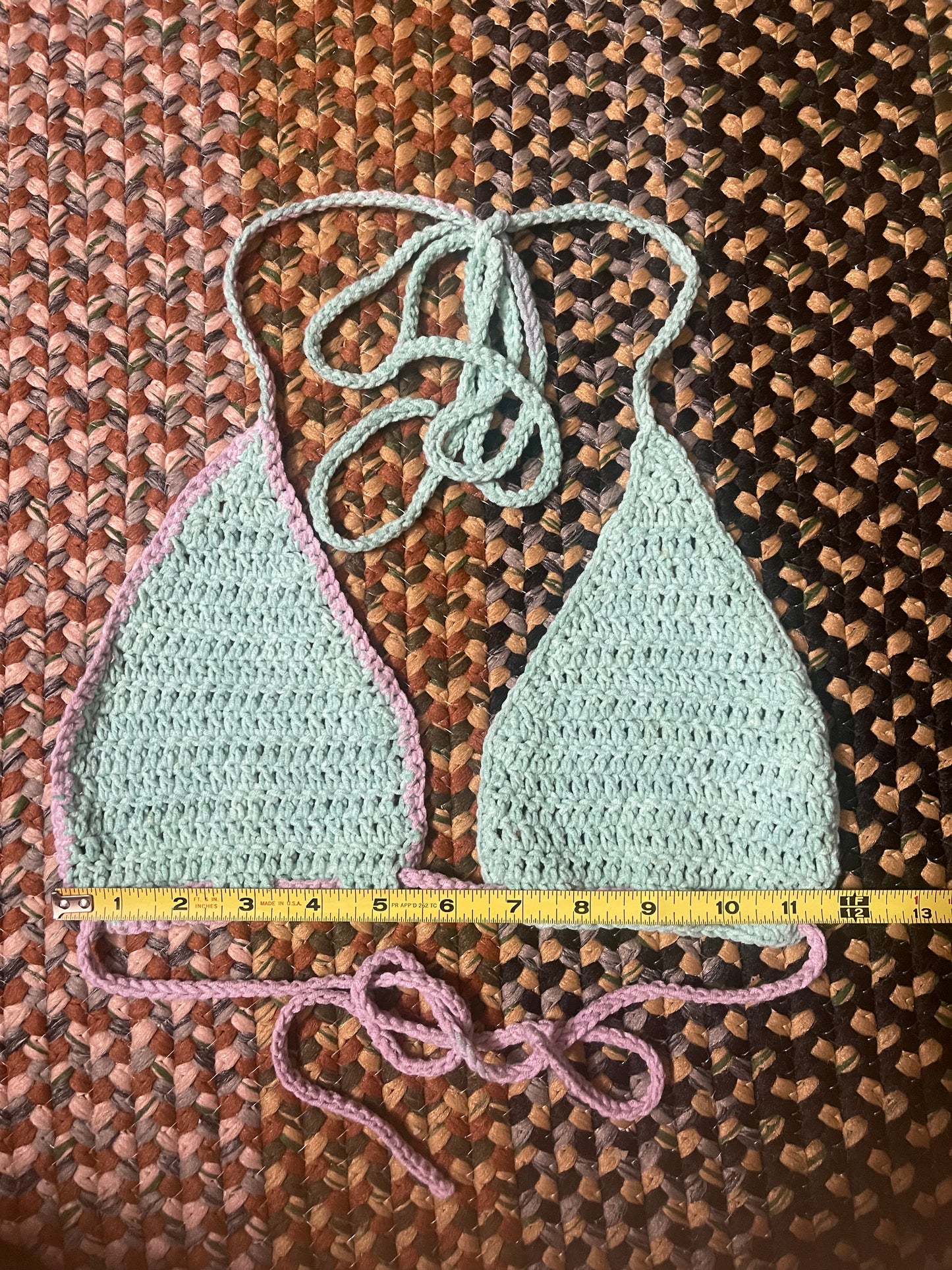 Handmade Festival Top in Aqua Lavender