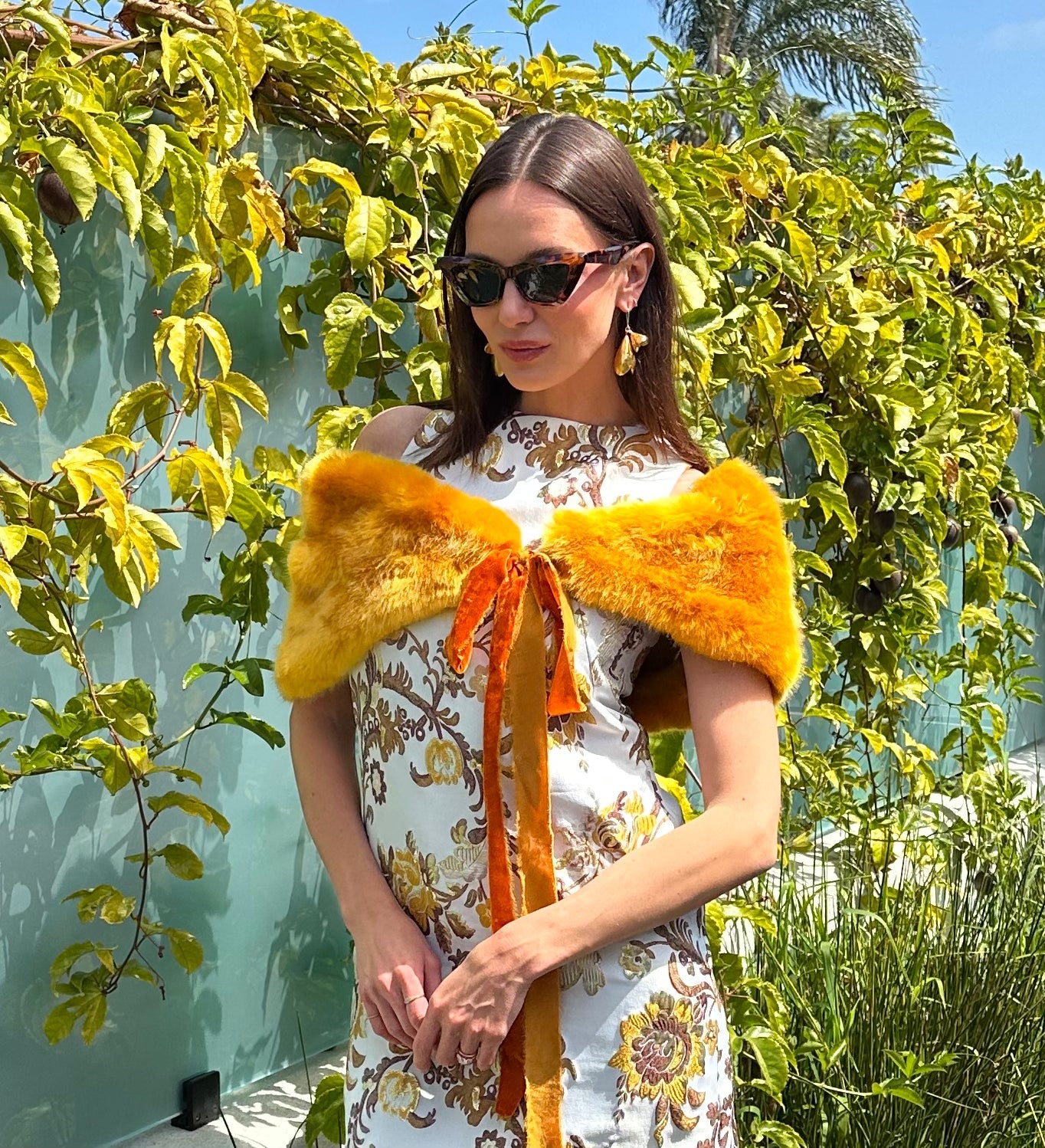 Amber Faux Fur Velvet Knot Stole