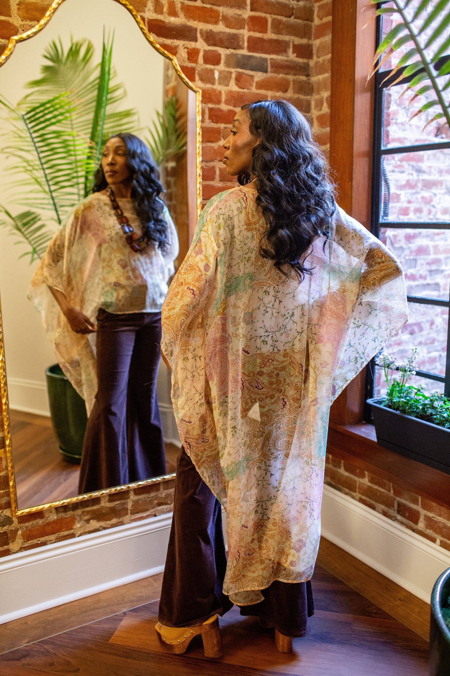 Peachy Poetry Float Scarf Top