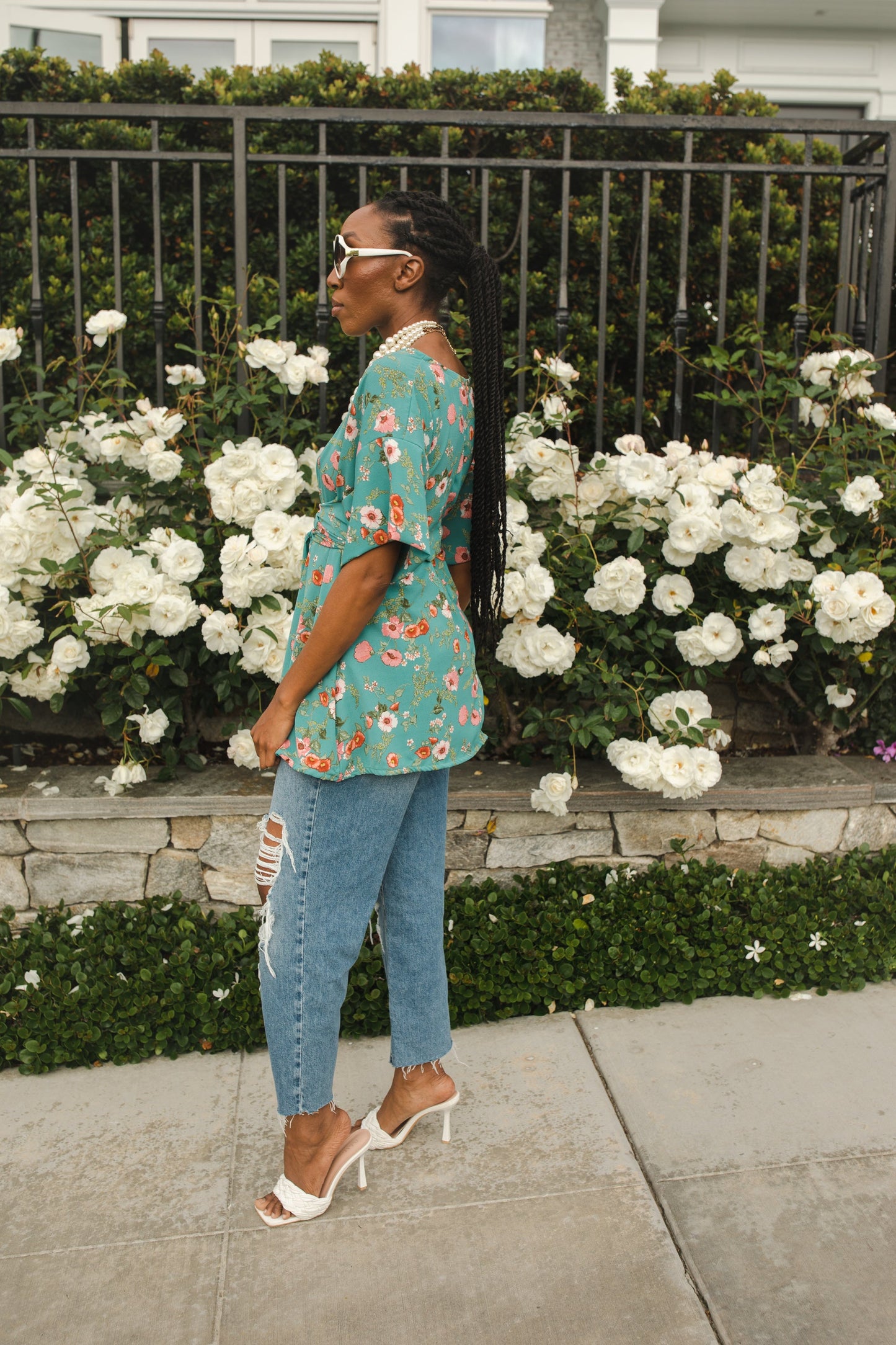Polly Poppy Wrap Tunic Blouse