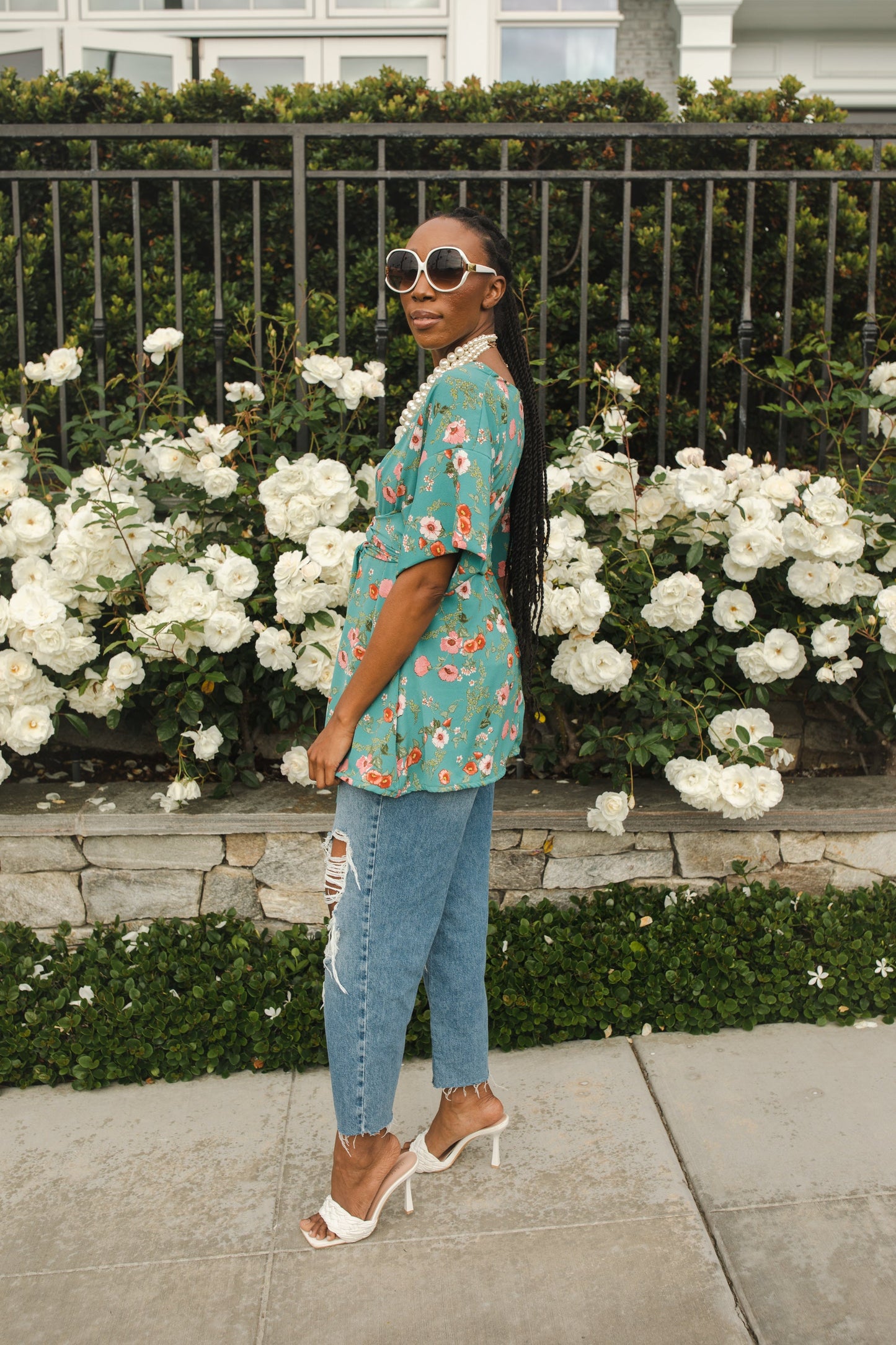 Polly Poppy Wrap Tunic Blouse