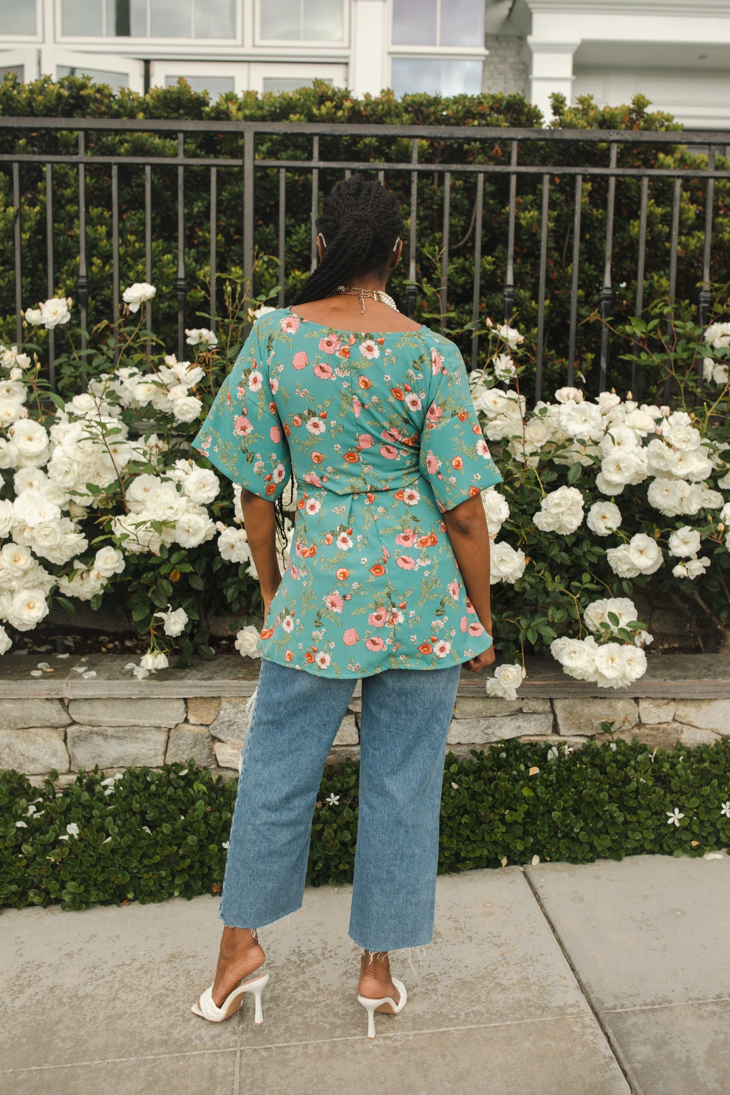Polly Poppy Wrap Tunic Blouse
