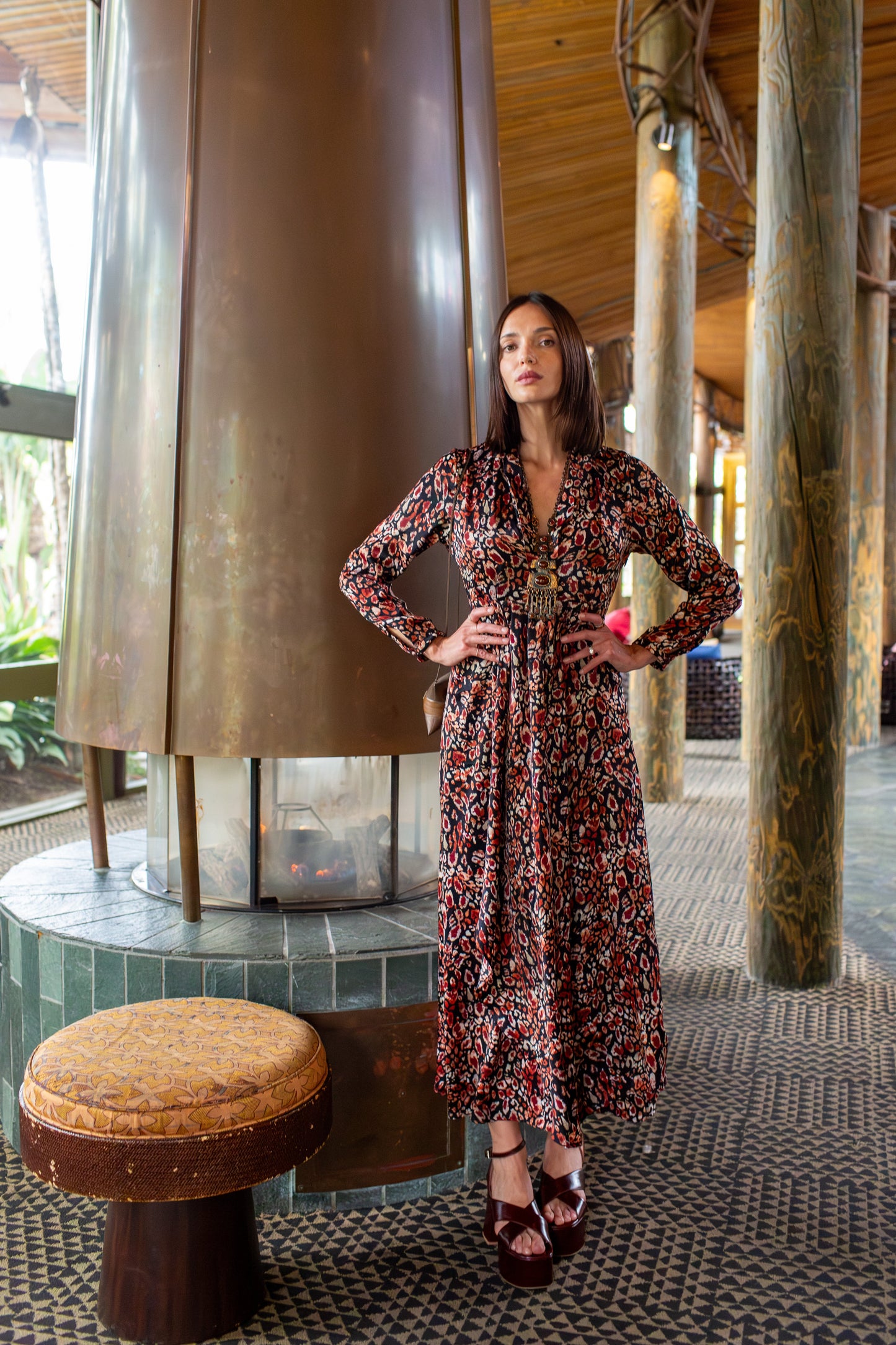 Sasha Leopard Minaret Dress