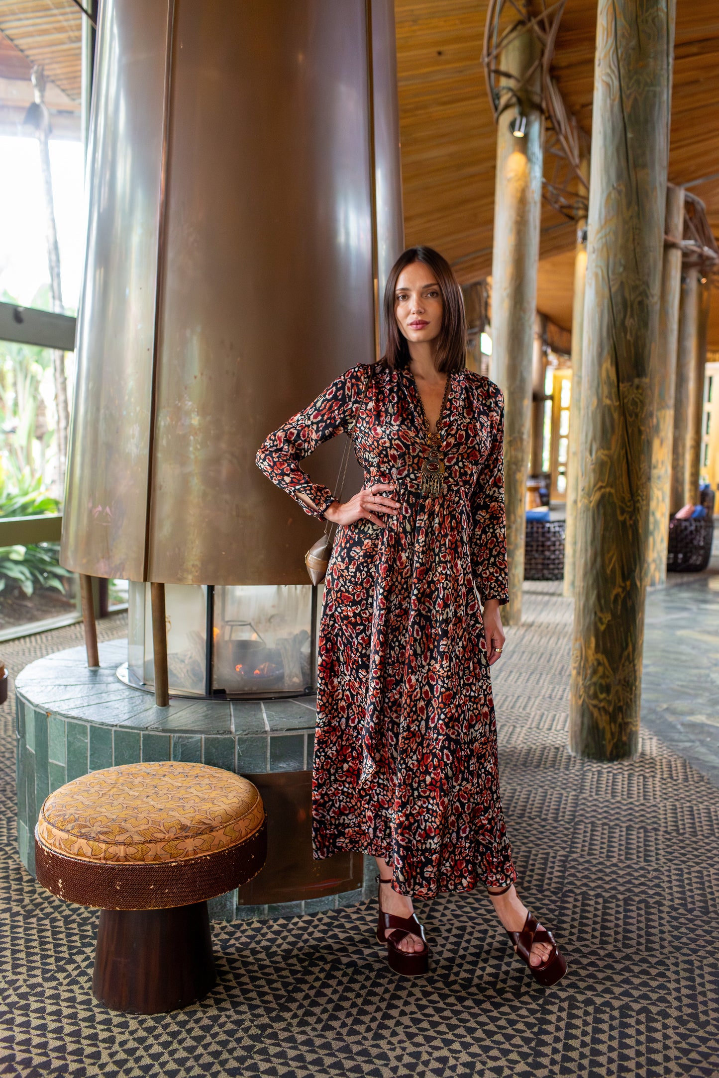 Sasha Leopard Minaret Dress