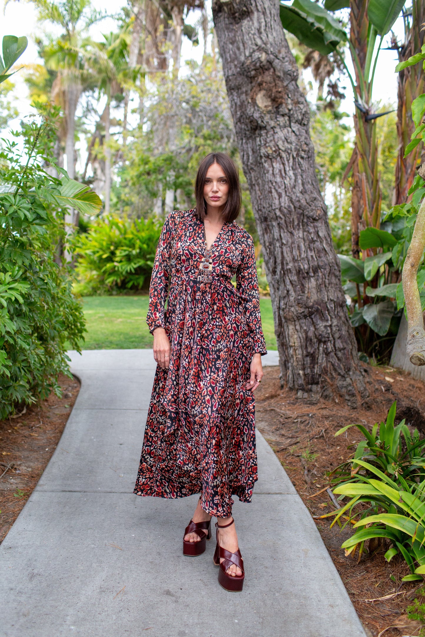 Sasha Leopard Minaret Dress
