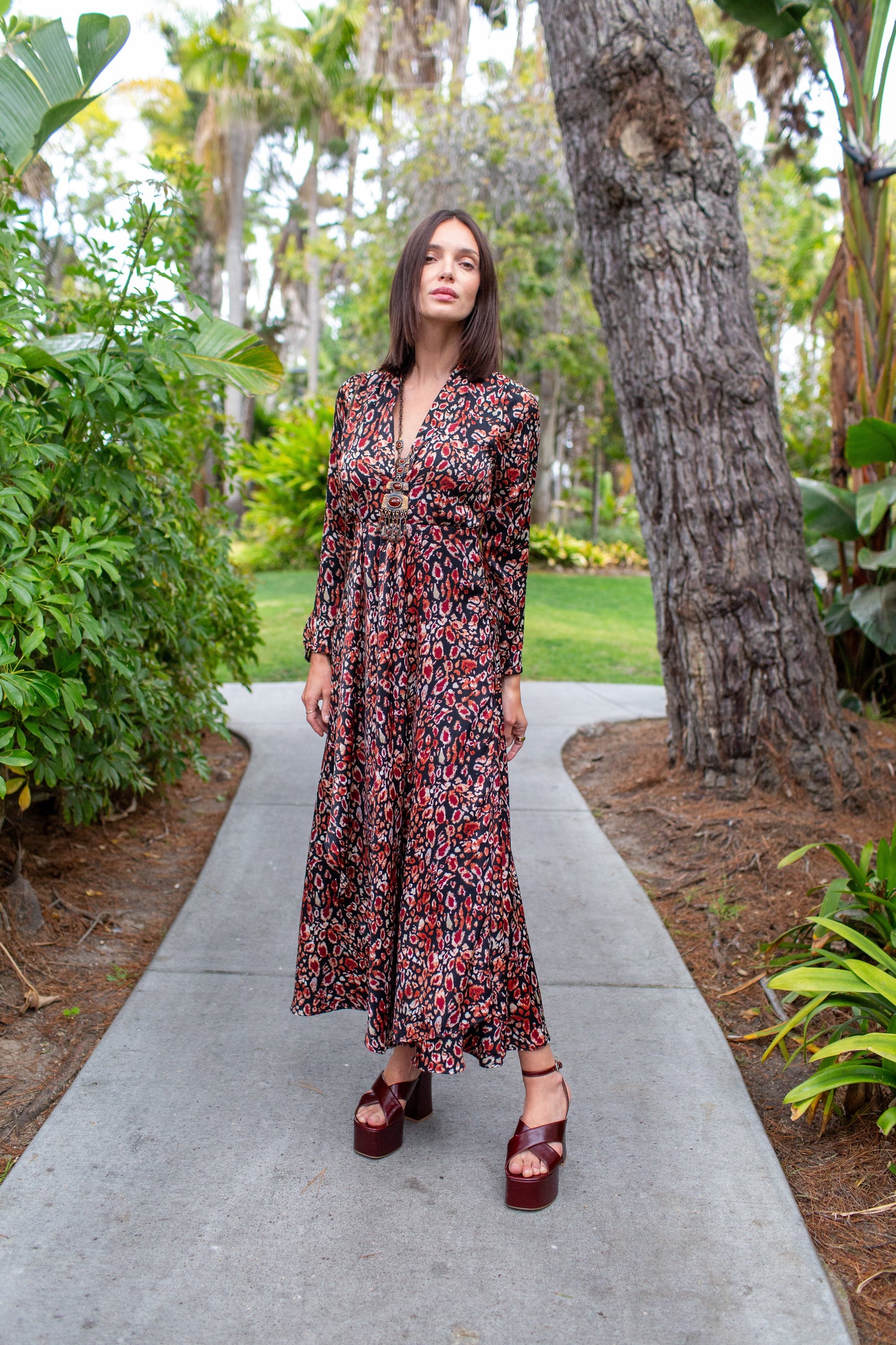 Sasha Leopard Minaret Dress