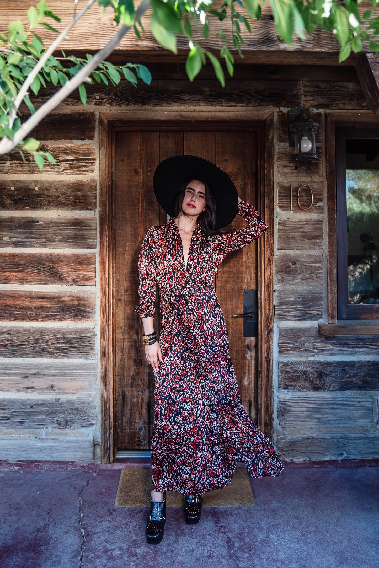 Sasha Leopard Minaret Dress