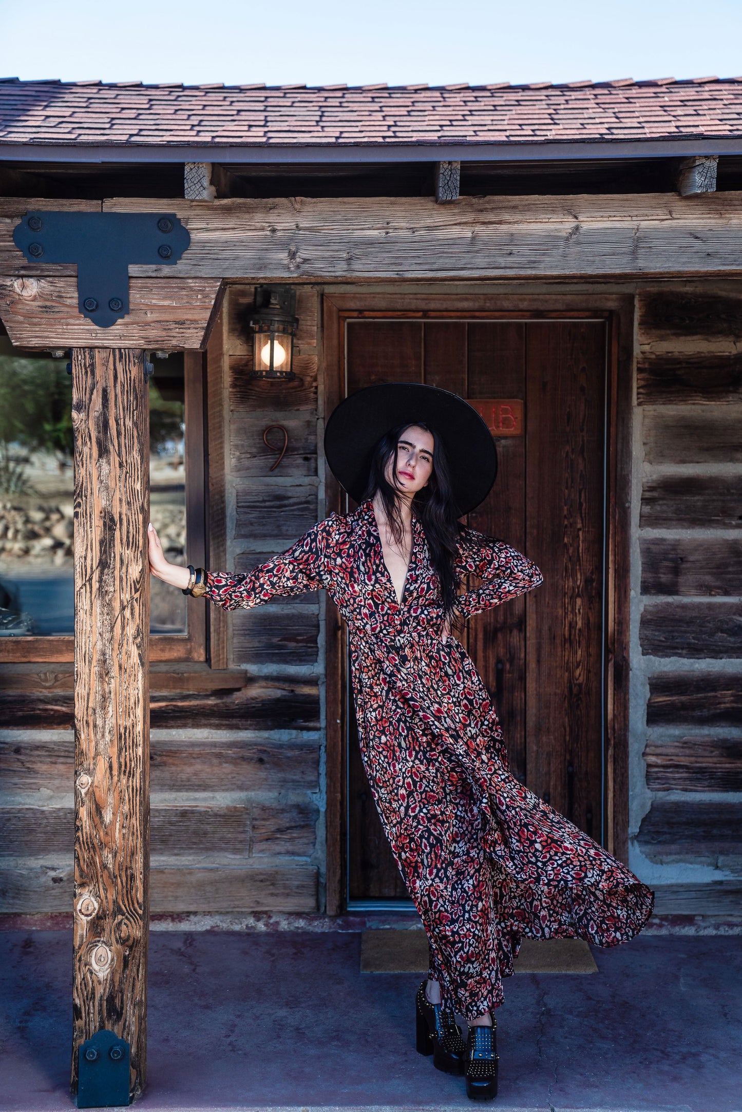 Sasha Leopard Minaret Dress